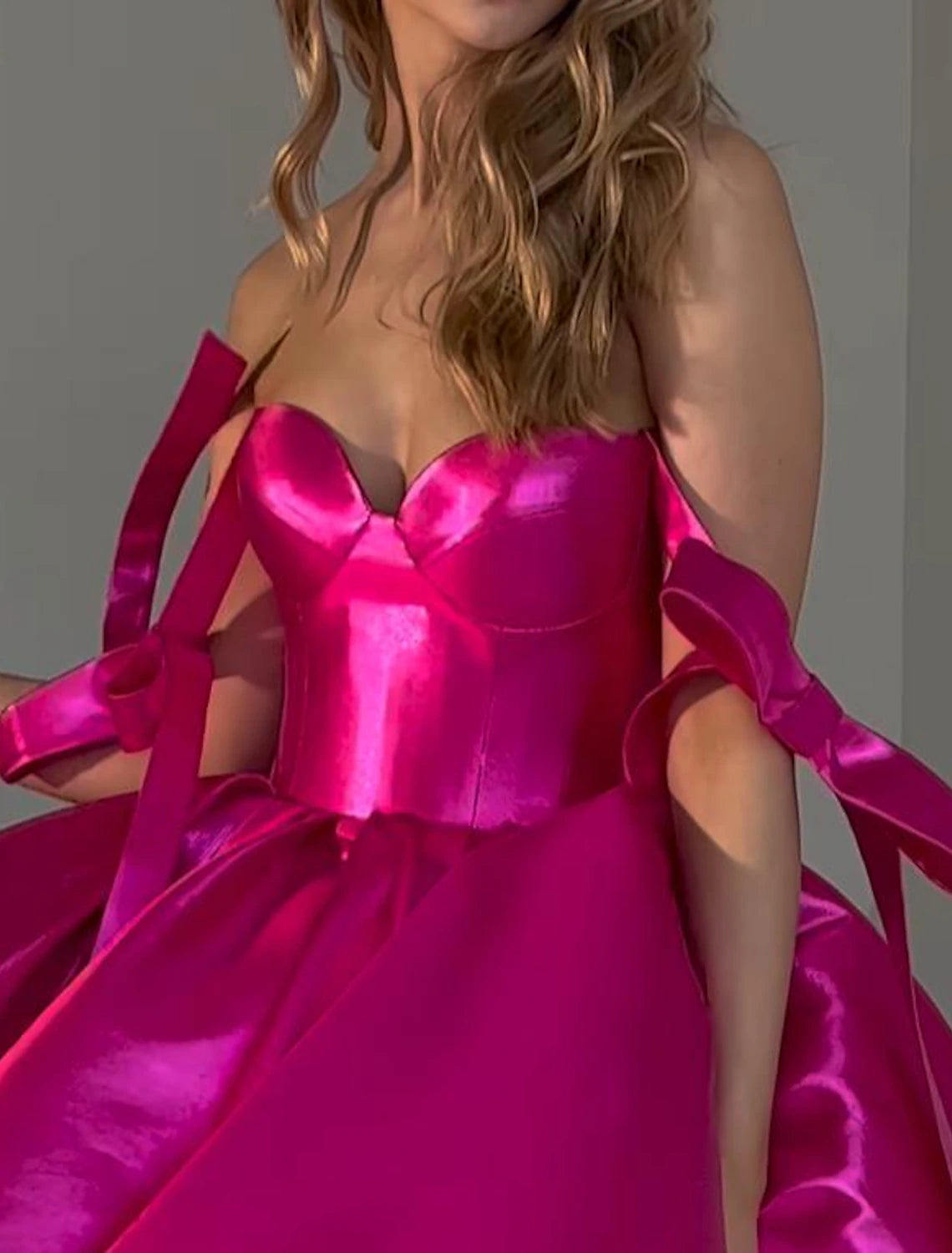 A-Line Homecoming Dresses Corsets Dress Holiday Graduation Short / Mini Sleeveless Spaghetti Strap Pink Dress Satin with Bow(s)