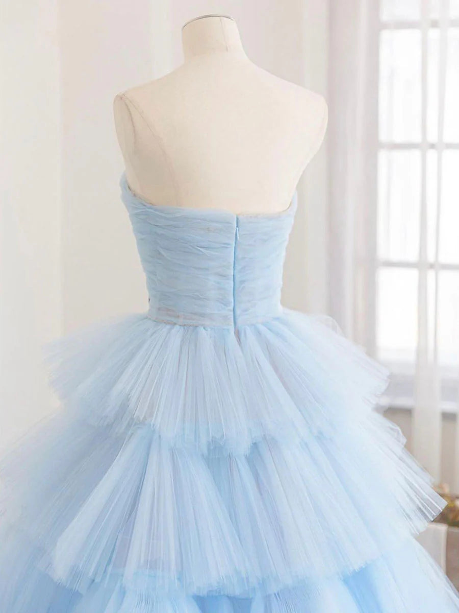 Tulle long prom dress