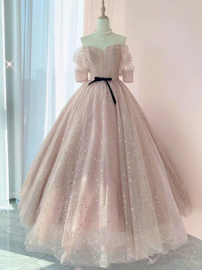 Tulle long prom dress