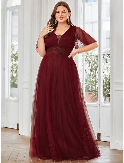 A-Line Bridesmaid Dress Off Shoulder Sleeveless Elegant Tea Length Satin with Bow(s) / Pleats