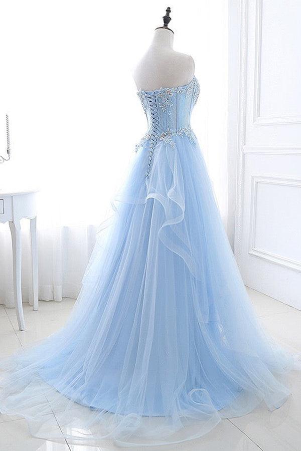 A-line Floor-length Prom Dresses Sweetheart Prom Dress