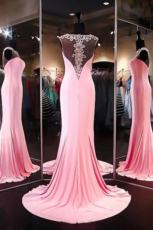 A-line Mermaid Satin Long Prom Dress