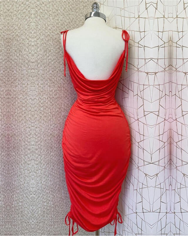 Bodycon Midi Open Back Homecoming Dress