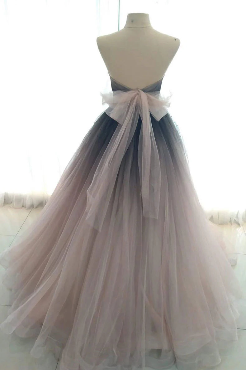 Tulle long prom dress