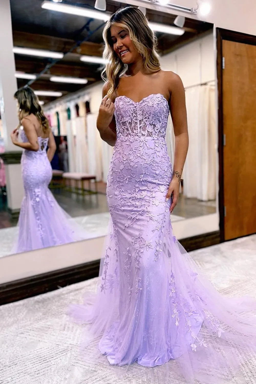 Mermaid Sweetheart Neck Prom Dress With Appliques