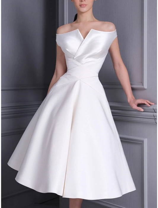 Bridal Shower Simple Wedding Dresses Mature Wedding Dresses Sheath / Column V Neck Sleeveless Knee Length Chiffon Bridal Gowns With Ruched Solid Color