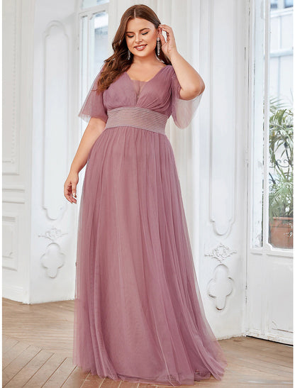 A-Line Bridesmaid Dress Off Shoulder Sleeveless Elegant Tea Length Satin with Bow(s) / Pleats