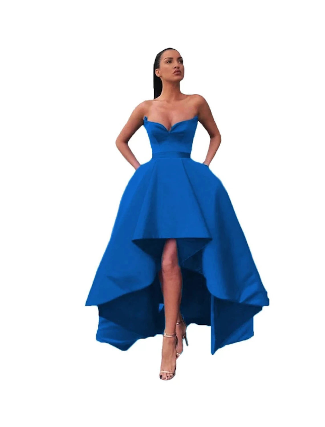 A-Line Prom Dresses Sexy Dress Prom Asymmetrical Sleeveless Off Shoulder Pocket Satin with Pocket