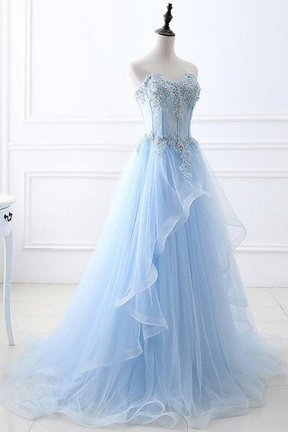 A-line Floor-length Prom Dresses Sweetheart Prom Dress