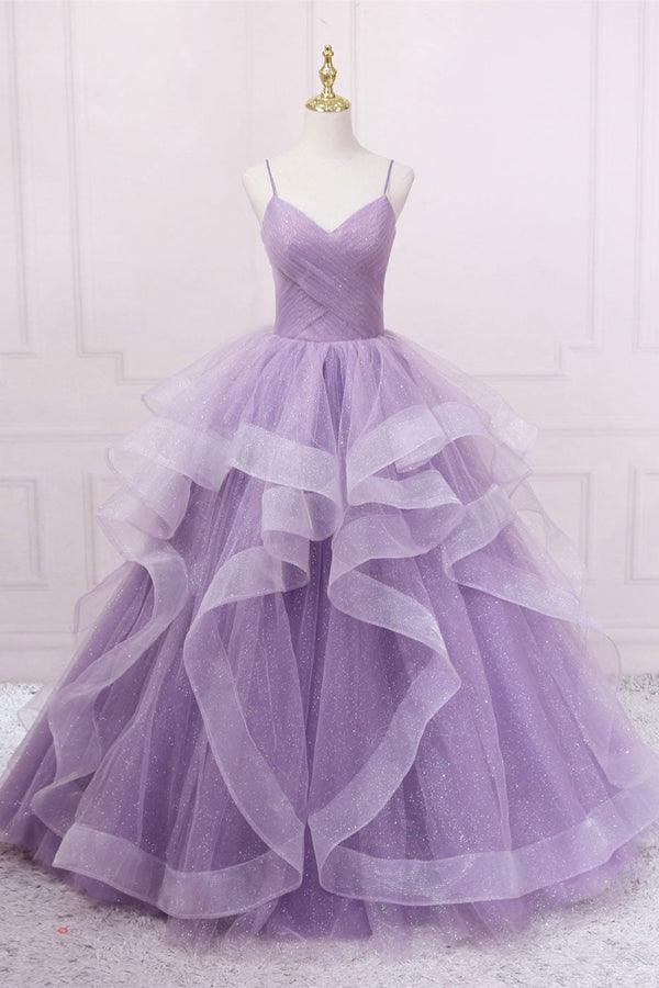 Tulle Sequin Long Prom Dress Tulle Formal Dress