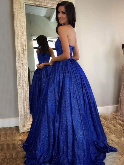 Ball Gown Ruffles Halter Sleeveless Floor-Length Dresses