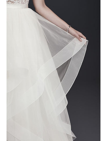 Formal Wedding Dresses A-Line Separates Separates Court Train Satin Bridal Skirts Bridal Gowns With Solid Color